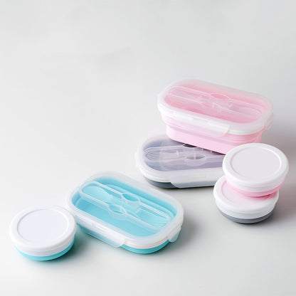 Portable Foldable Silicone Lunch Box – Collapsible, Leakproof & Microwave Safe