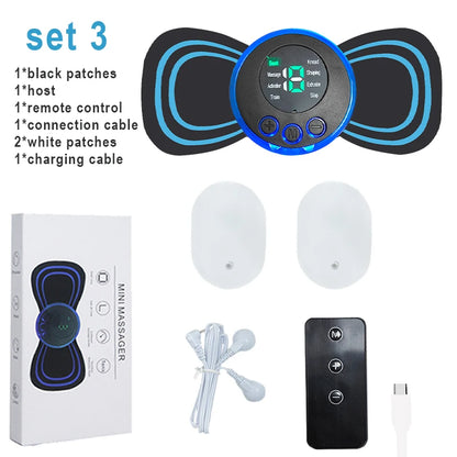 8 Modes Rechargeable Neck Massager with Remote Control EMS Low Frequency Pulse Massager For Muscle Relaxation Relief The Pain