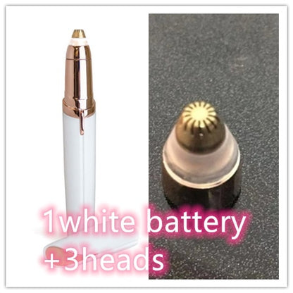 Flawlessly Brows Electric Eyebrow Remover – Painless, Portable Trimmer with LED Light & 18K Gold-Plated Head