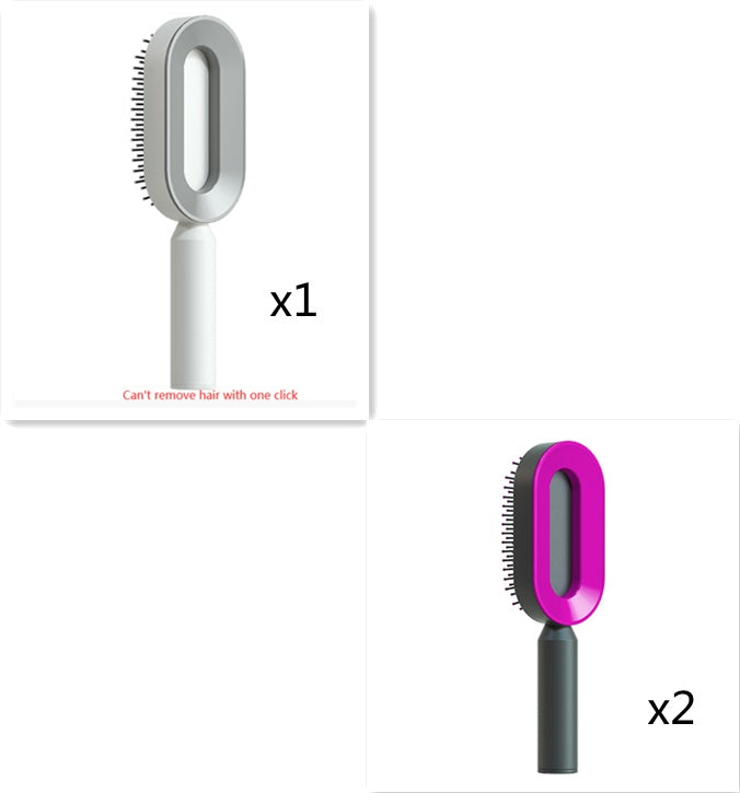 Self-Cleaning Hair Brush for Women - Anti-Static Scalp Massage Comb