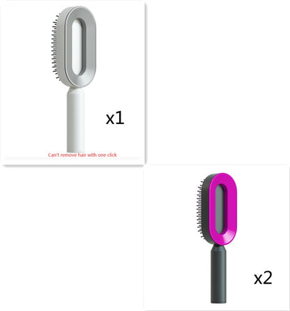 Self-Cleaning Hair Brush for Women - Anti-Static Scalp Massage Comb