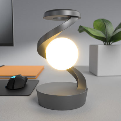 Rotating Moon Desk Lamp with Wireless Phone Charging – Touch Sensor Night Light & Modern Home Decor