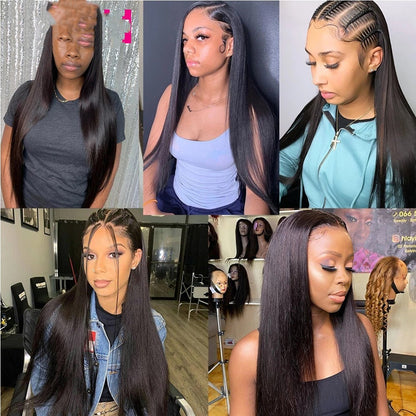Straight Human Hair Headpiece Wig - Natural & Sleek Style