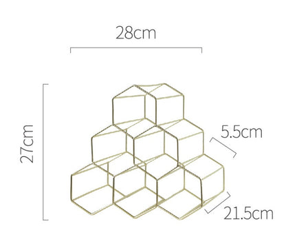 Creative Geometric Metal Wine Rack – Modern Wine Bottle Holder for Home, Bar, or Restaurant