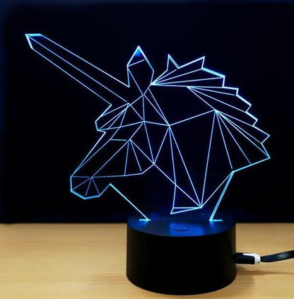 Colorful 3D Volt Cat Illusion LED Table Lamp – Acrylic Visual Stereo Light with Touch Control and USB Power