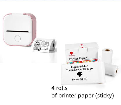 Portable Mini Thermal Label Printer – Bluetooth Sticker Maker & Photo Printer for Home, School & Office Use