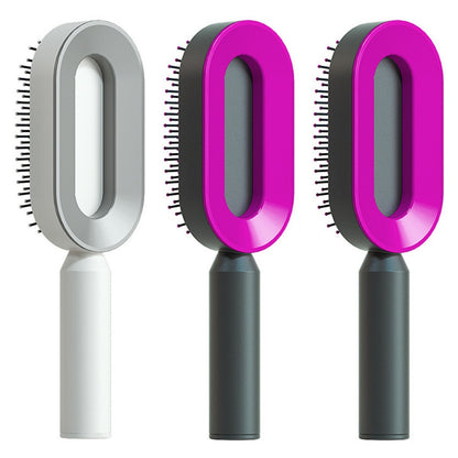 Self-Cleaning Hair Brush for Women - Anti-Static Scalp Massage Comb
