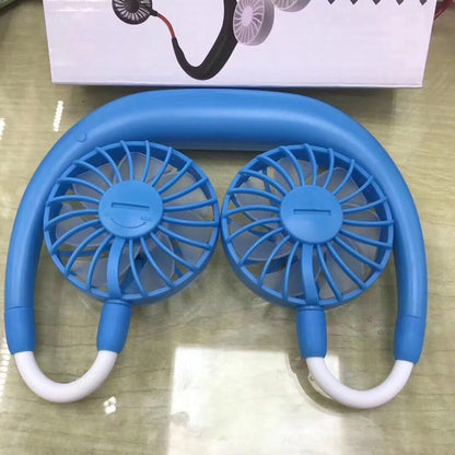 Portable Rechargeable Lazy Fan – Wearable & Desktop Cooling!
