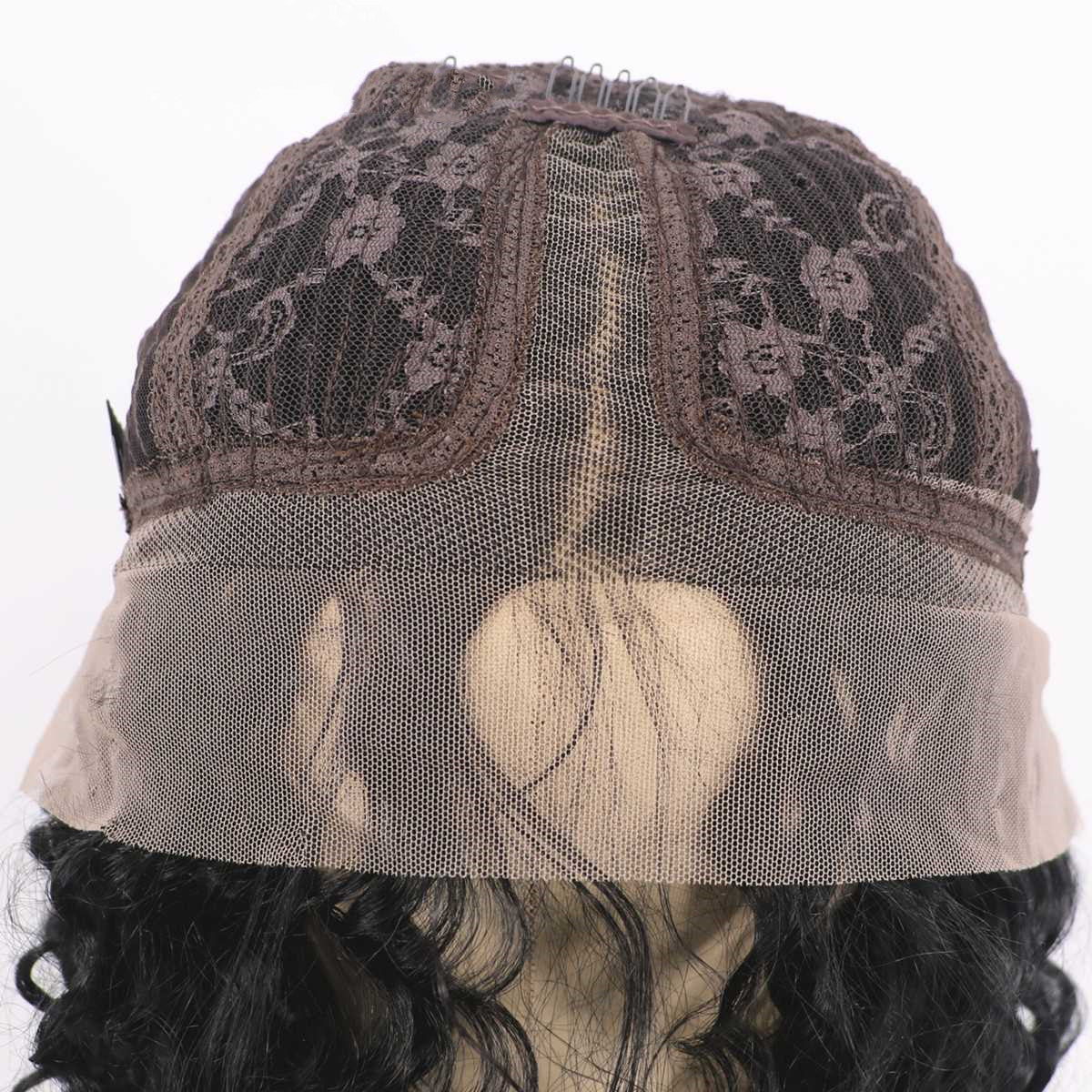 European and American Ladies Wig - Black Lace Partial Design