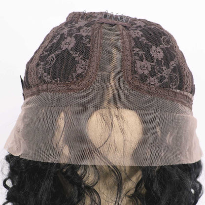 European and American Ladies Wig - Black Lace Partial Design