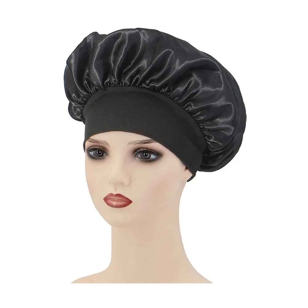 Shower Cap Hairdressing Hair Care Hat High Elasticity Monthly Shower Cap Female Nursing Satin Sleeping Cap
