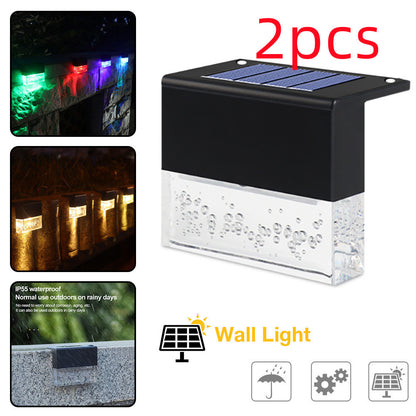 Waterproof RGB LED Solar Step & Fence Light – IP65 Outdoor Decorative Lighting with Dual Modes