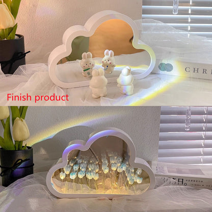 DIY Tulip Mirror Night Lamp – Handmade LED Cloud Flower Light Kit