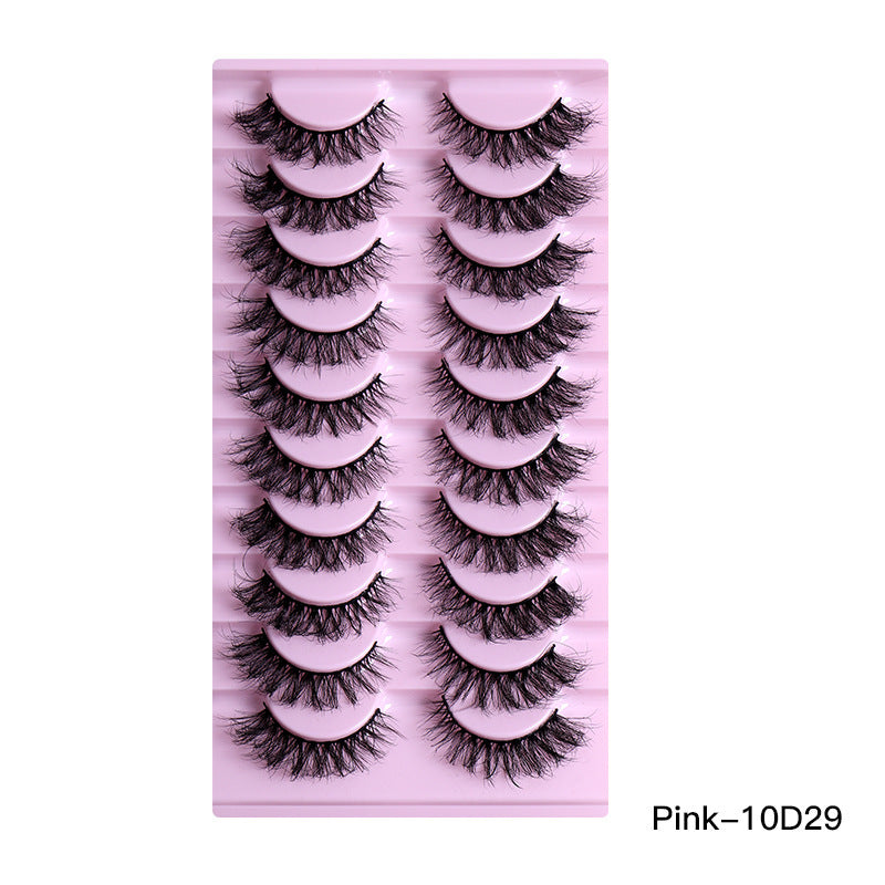 10 Pairs of Natural Thick Curly Eyelashes - Soft & Voluminous