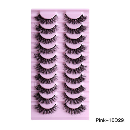 10 Pairs of Natural Thick Curly Eyelashes - Soft & Voluminous
