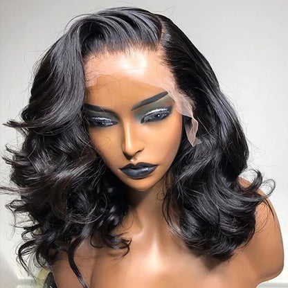 European and American Ladies Wig - Black Lace Partial Design