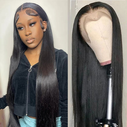 Premium 9A Quality Real Human Hair Wig - Straight Lace Hair Set