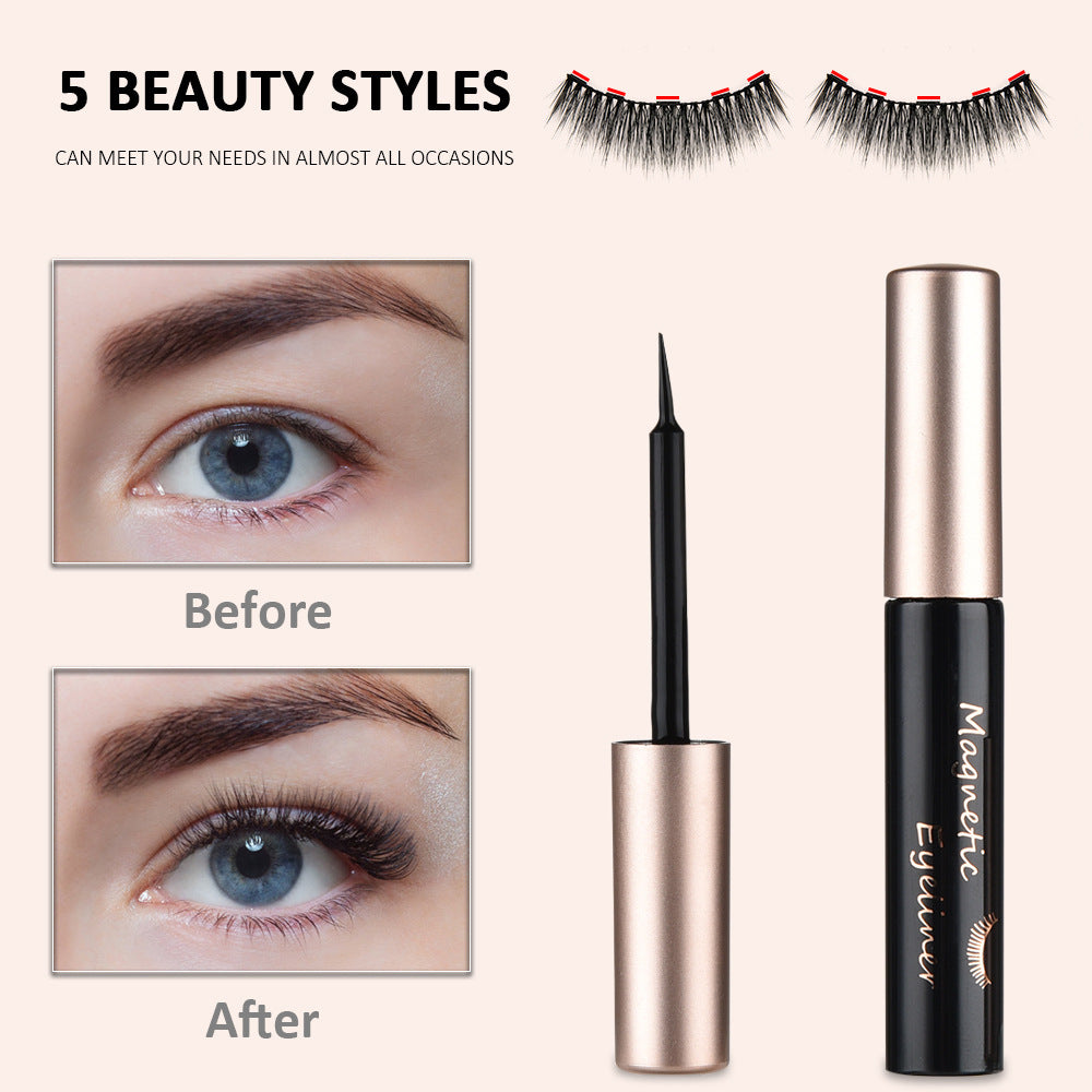 Reusable Magnetic False Eyelashes with Eyeliner – Natural Look, Easy Application
