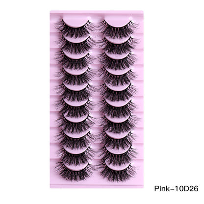 10 Pairs of Natural Thick Curly Eyelashes - Soft & Voluminous