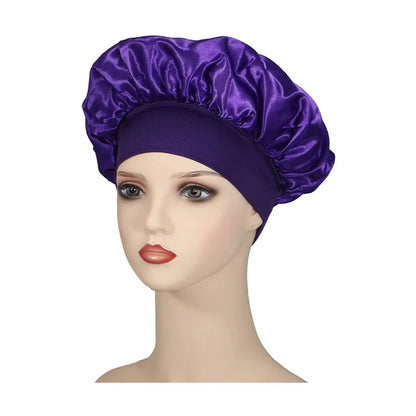 Shower Cap Hairdressing Hair Care Hat High Elasticity Monthly Shower Cap Female Nursing Satin Sleeping Cap