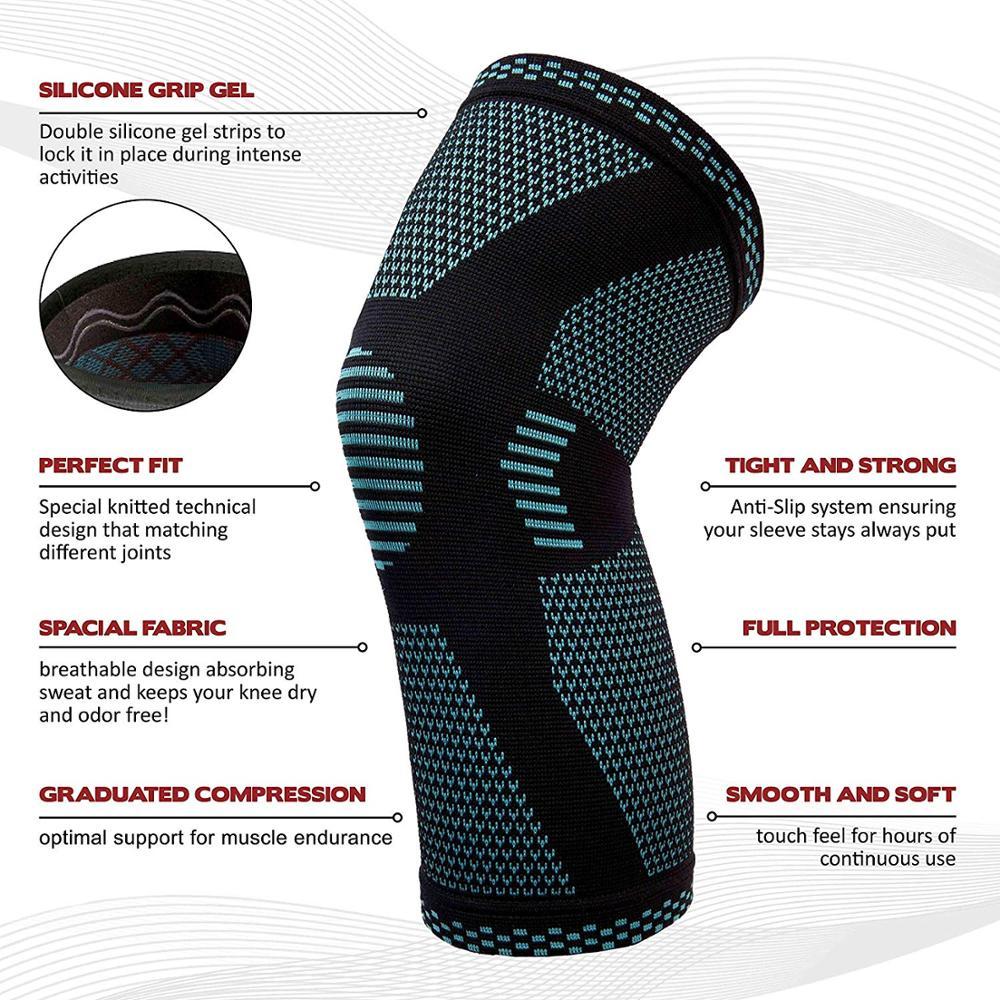 Knitted Compression Sports Knee Pads – Breathable Support for Running, Basketball & Fitness
