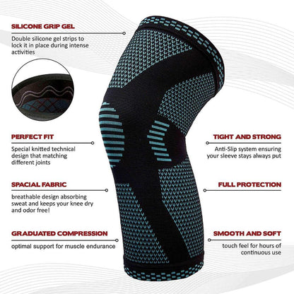 Knitted Compression Sports Knee Pads – Breathable Support for Running, Basketball & Fitness