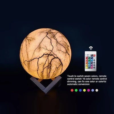 3D Moon Lamp Night Light - Painted LED Lightning Design