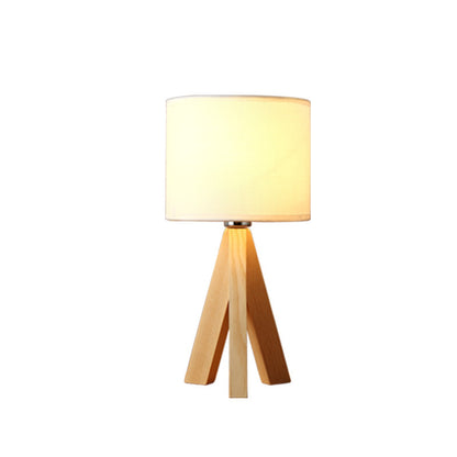 Solid Wood Eye Protection Desk Lamp – Minimalist LED Bedside or Work Table Light