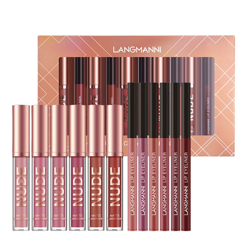 12-Piece Matte Lipstick and Lip Liner Set – Waterproof, Long-Lasting Lip Makeup Kit