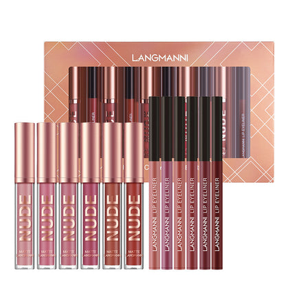 12-Piece Matte Lipstick and Lip Liner Set – Waterproof, Long-Lasting Lip Makeup Kit