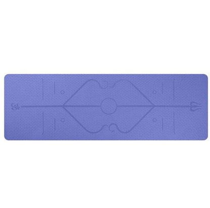 Non-Slip TPE Yoga Mat with Position Lines – Eco-Friendly 6mm Mat for Beginners