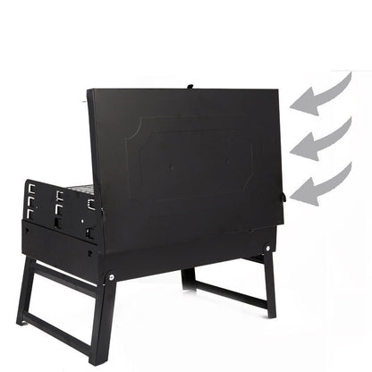 Portable Charcoal Grill Folding Box Grill – Compact Outdoor BBQ Grill