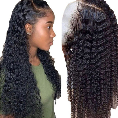 Brazilian Kinky Curly Lace Front Wig – 100% Human Hair, Glueless, Pre-Plucked