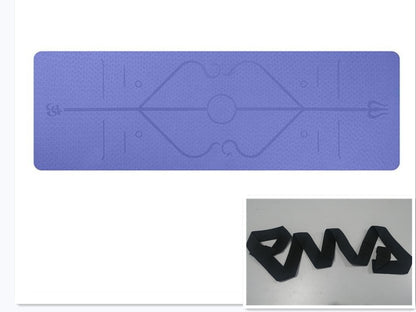 Non-Slip TPE Yoga Mat with Position Lines – Eco-Friendly 6mm Mat for Beginners