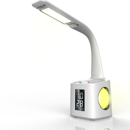 Study LED Desk Lamp with USB Charging Port, LCD Screen, Calendar, 256-Color Night Light & Pen Holder – Dimmable Table Lamp for Kids & Students