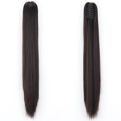 "Fashion Ponytail Claw Clip - Long Straight Fluffy Hair