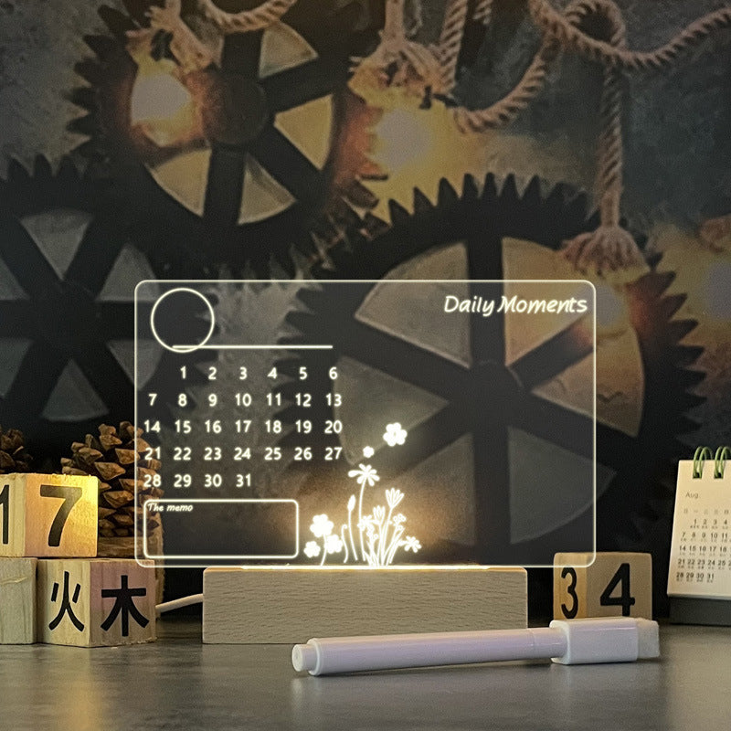 Creative LED Note Board Night Light with USB Message Board and Pen
