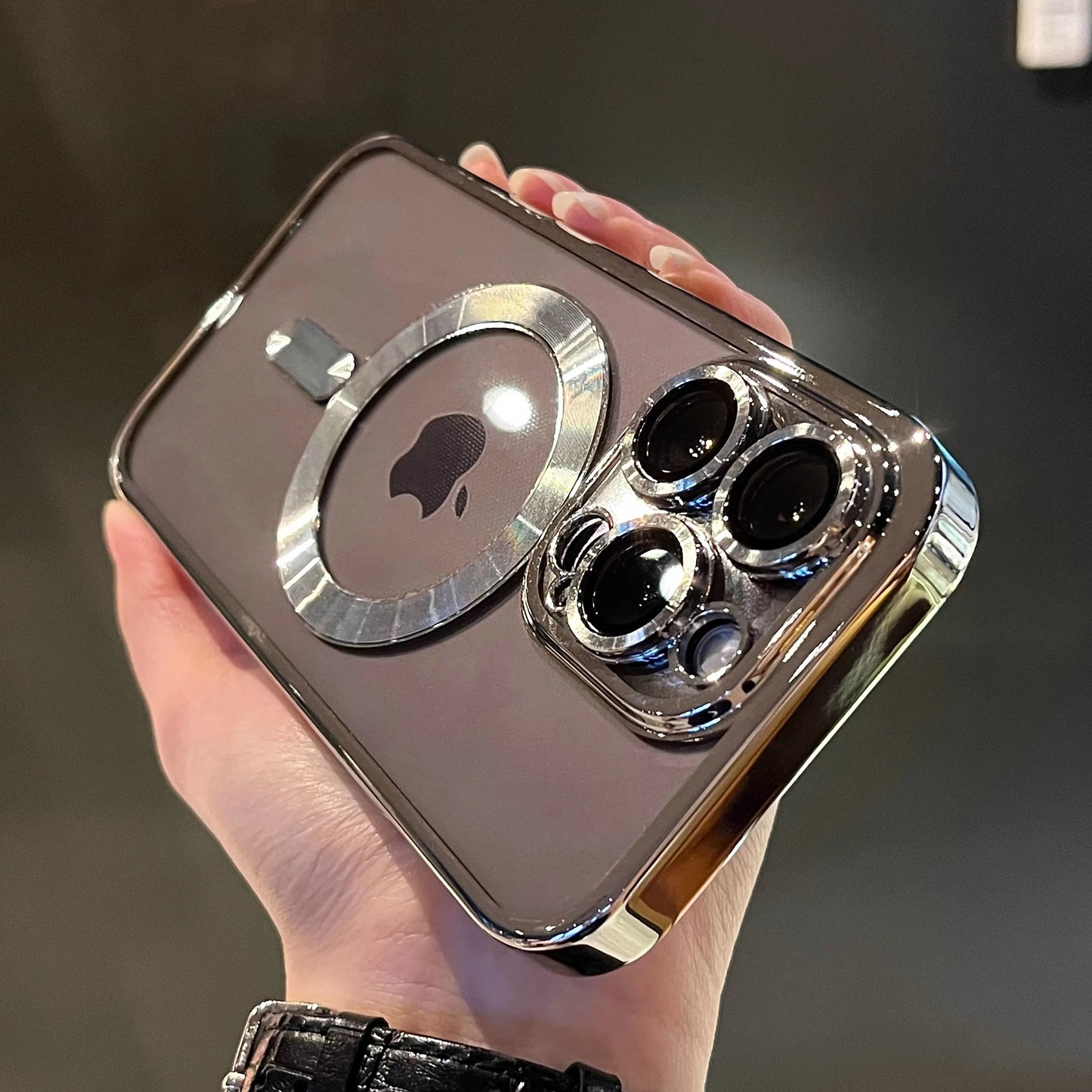 Plating Soft TPU Full Lens Protect Case for iPhone 13 14 12 11 15 Pro Max Plus Magsafe Magnetic Phone Case Wireless Charge Cover