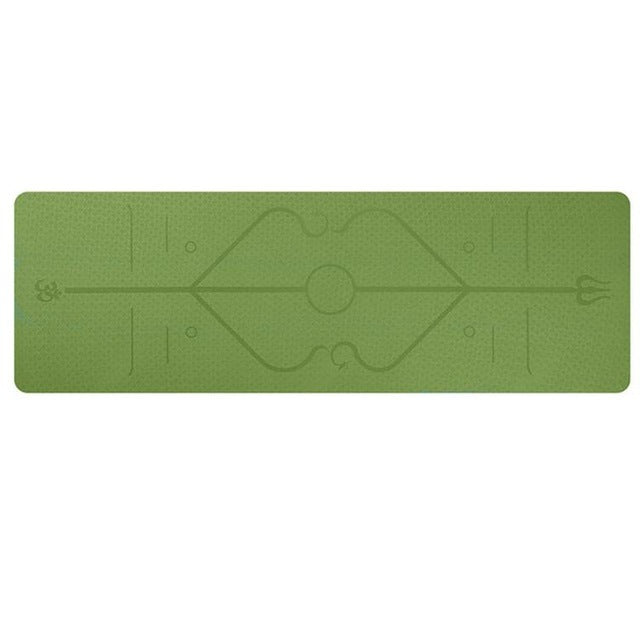 Non-Slip TPE Yoga Mat with Position Lines – Eco-Friendly 6mm Mat for Beginners