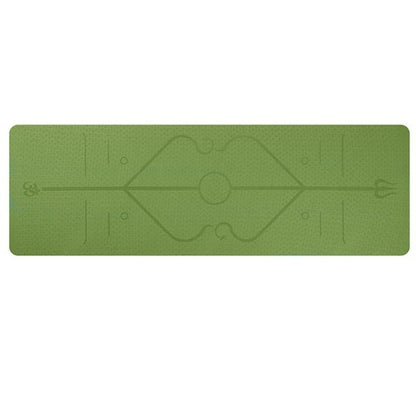 Non-Slip TPE Yoga Mat with Position Lines – Eco-Friendly 6mm Mat for Beginners