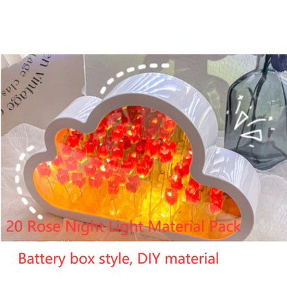 DIY Tulip Mirror Night Lamp – Handmade LED Cloud Flower Light Kit