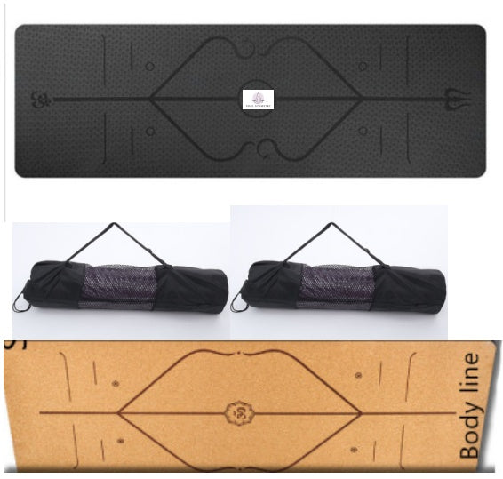 Non-Slip TPE Yoga Mat with Position Lines – Eco-Friendly 6mm Mat for Beginners