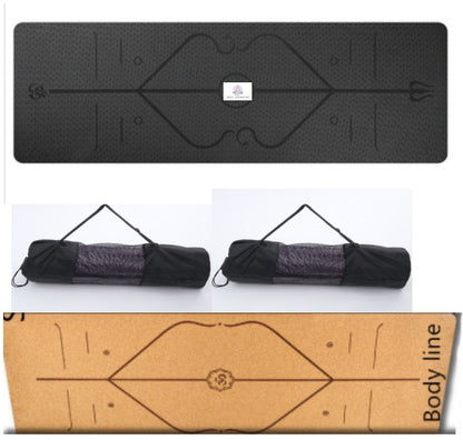 Non-Slip TPE Yoga Mat with Position Lines – Eco-Friendly 6mm Mat for Beginners