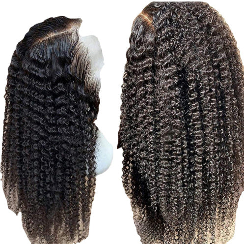 Brazilian Kinky Curly Lace Front Wig – 100% Human Hair, Glueless, Pre-Plucked