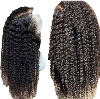 Brazilian Kinky Curly Lace Front Wig – 100% Human Hair, Glueless, Pre-Plucked