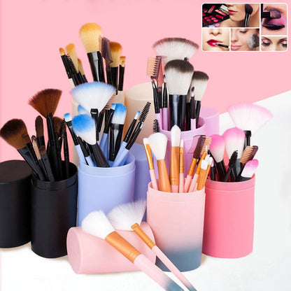 12-Piece Professional Makeup Brush Set – Essential Tools for Flawless Application