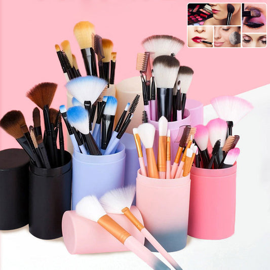 12-Piece Professional Makeup Brush Set – Essential Tools for Flawless Application