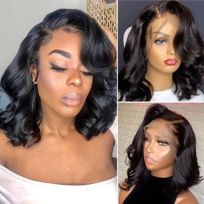 European and American Ladies Wig - Black Lace Partial Design