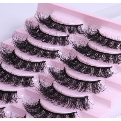 10 Pairs of Natural Thick Curly Eyelashes - Soft & Voluminous