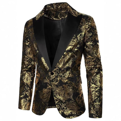 Men's Bronzing Printed Suit Jacket – Stylish Fashion Jacket for All Occasions